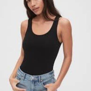 Gap Bodysuit Sleeveless Black Size Large